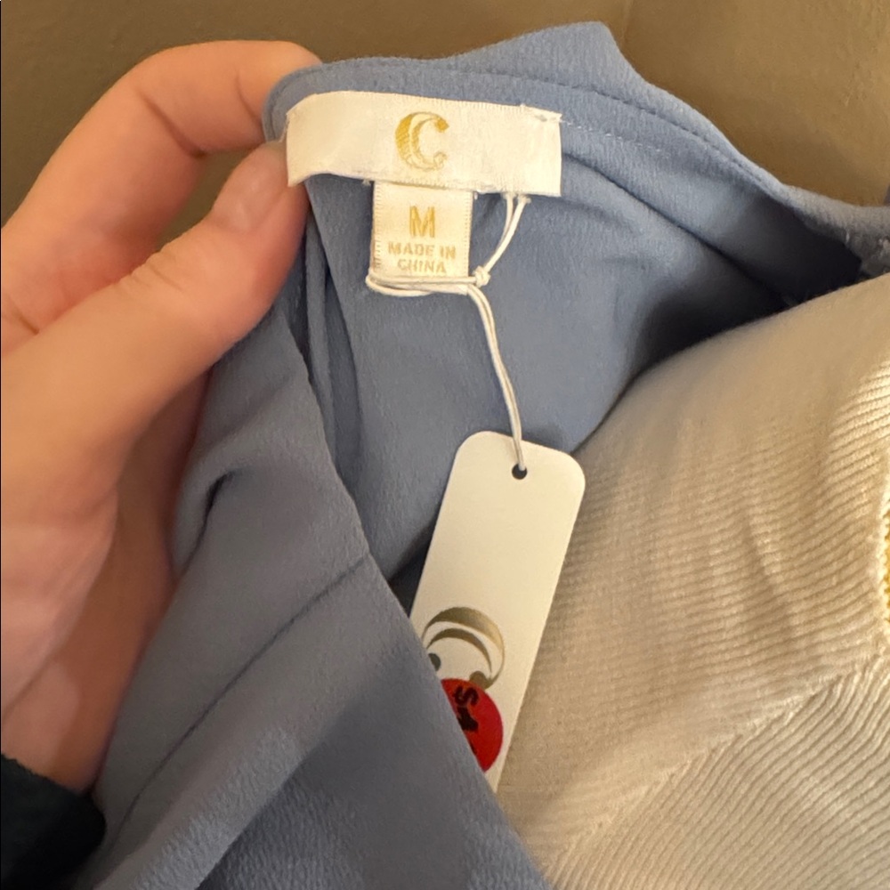 Charming Charlie Light Blue Ruffle Blouse - Picture 2 of 5